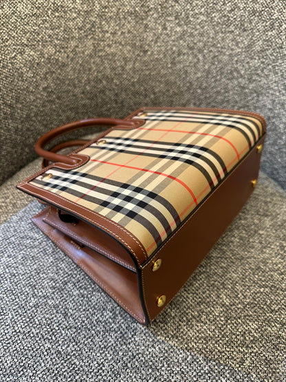 Burberry Mini Vintage Check Two Handle Title Bag