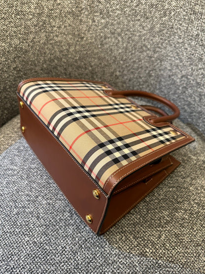 Burberry Mini Vintage Check Two Handle Title Bag