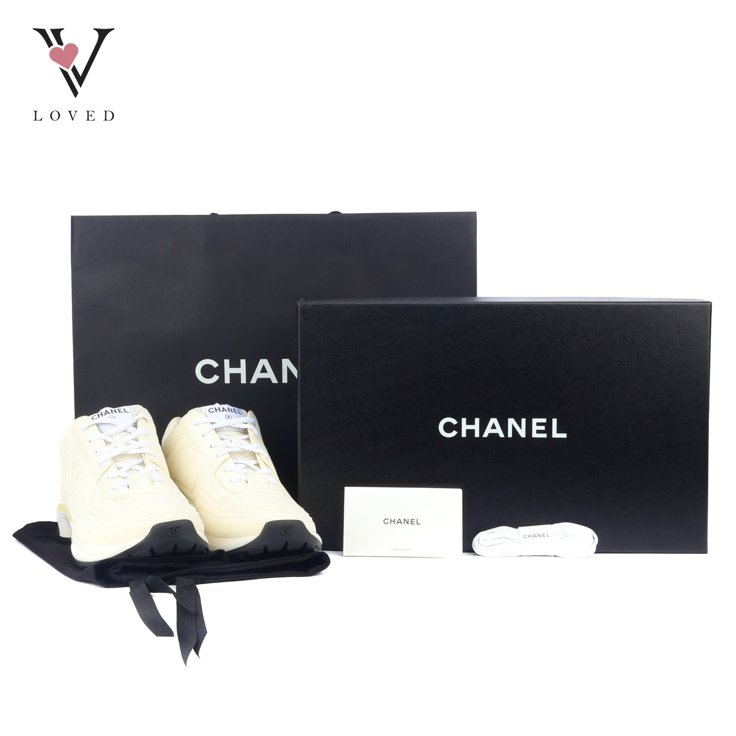 Chanel 24s Sneakers in White Fabric and Leather
