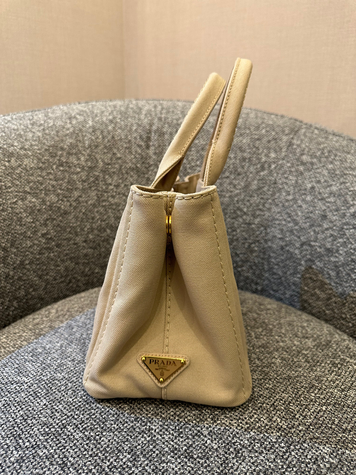 Prada Canapa Canvas Logo Tote Bag