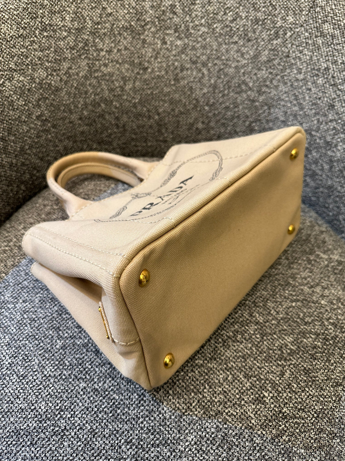 Prada Canapa Canvas Logo Tote Bag