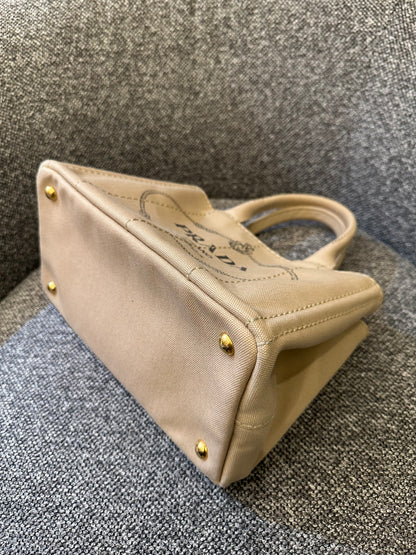 Prada Canapa Canvas Logo Tote Bag