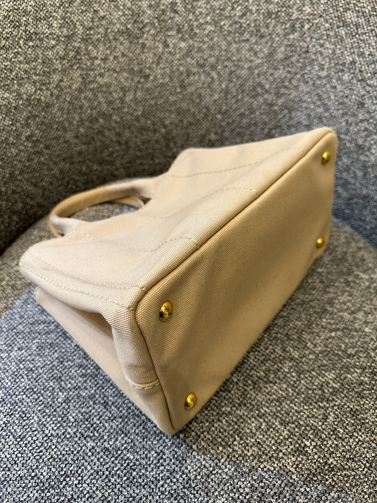 Prada Canapa Canvas Logo Tote Bag