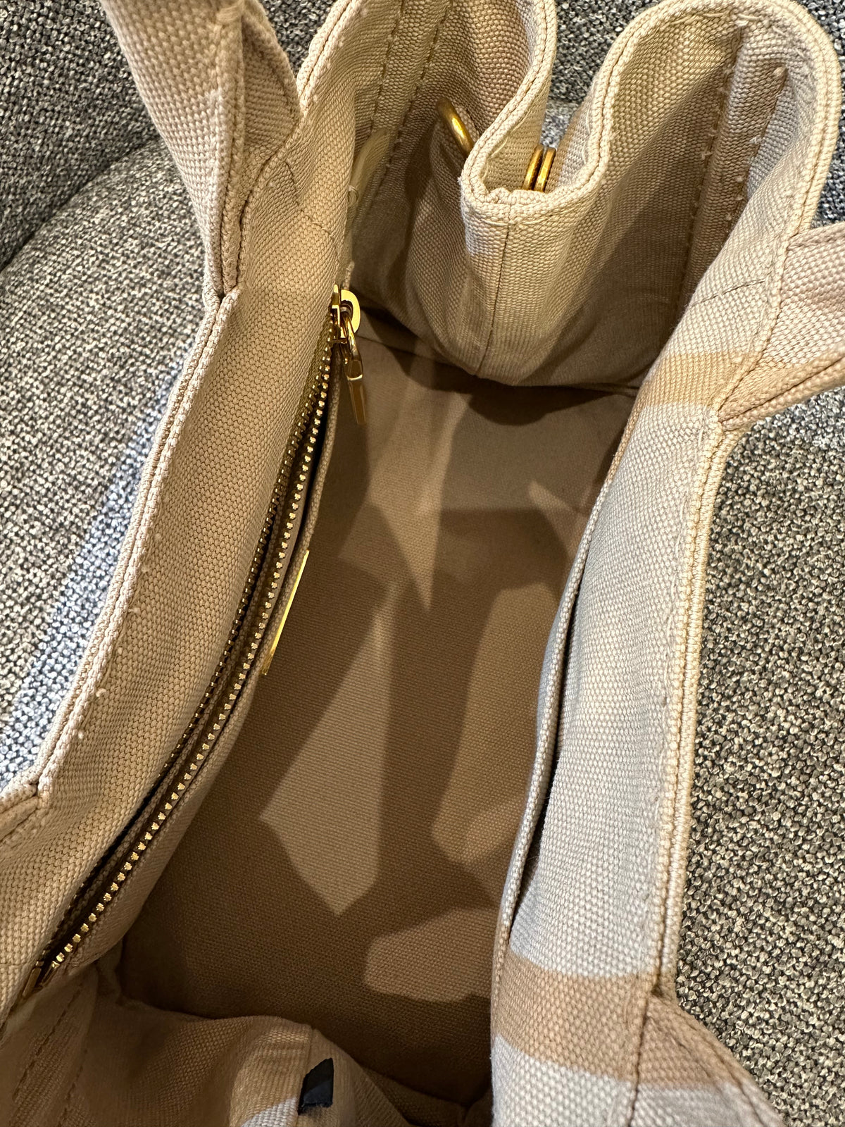 Prada Canapa Canvas Logo Tote Bag