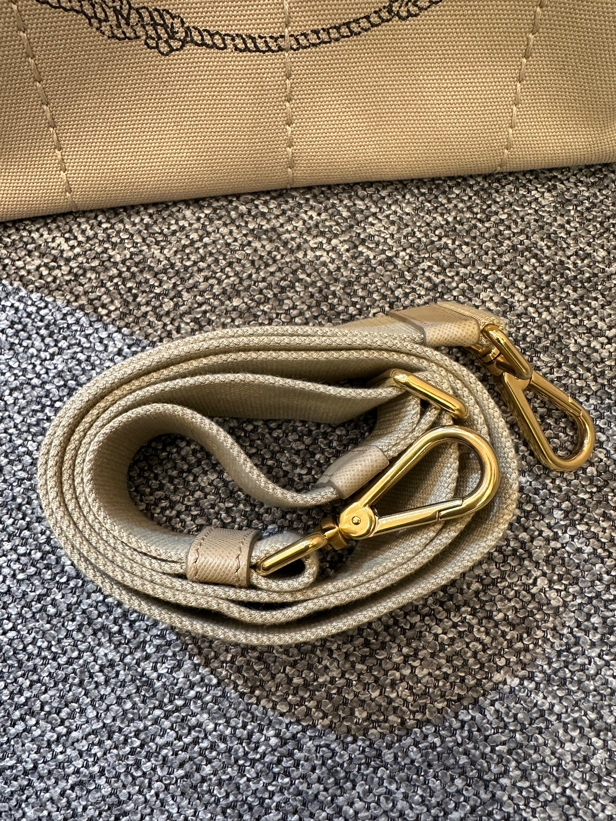 Prada Canapa Canvas Logo Tote Bag