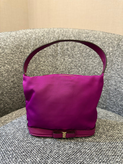 Salvatore Ferragamo Purple Nylon Hand Pouch