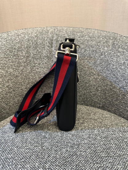 Gucci GG Messenger Bag In Black And Grey Canvas