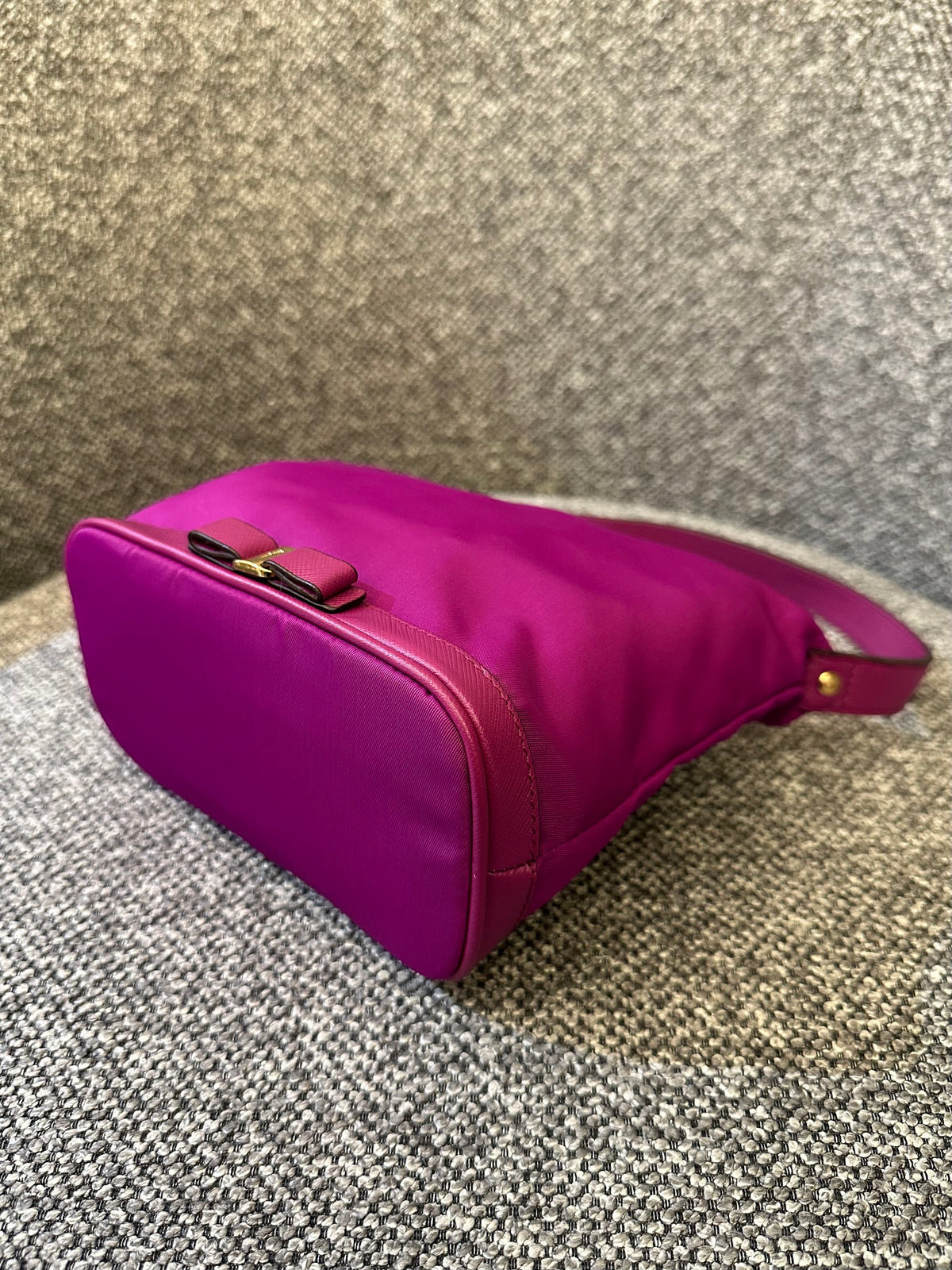 Salvatore Ferragamo Purple Nylon Hand Pouch