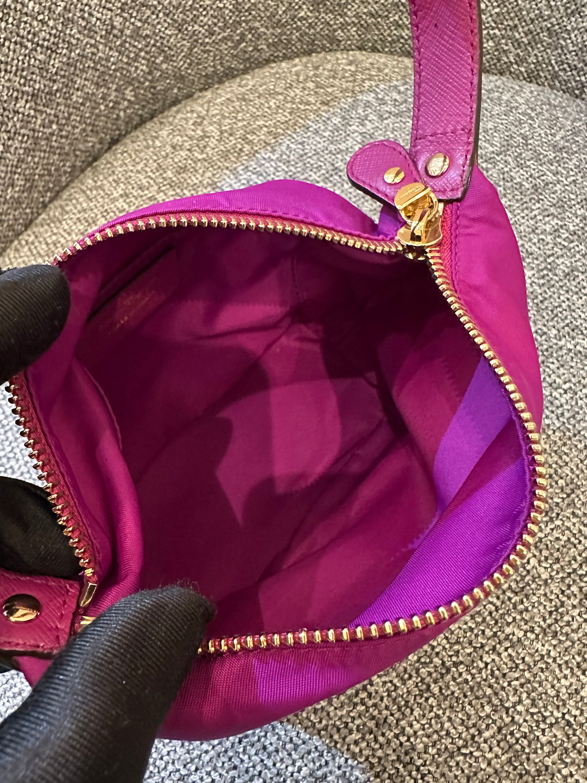 Salvatore Ferragamo Purple Nylon Hand Pouch