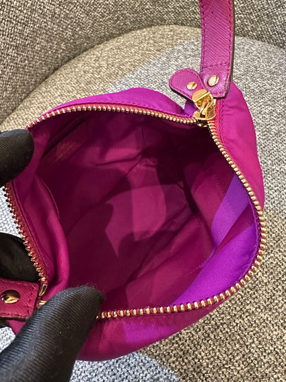 Salvatore Ferragamo Purple Nylon Hand Pouch