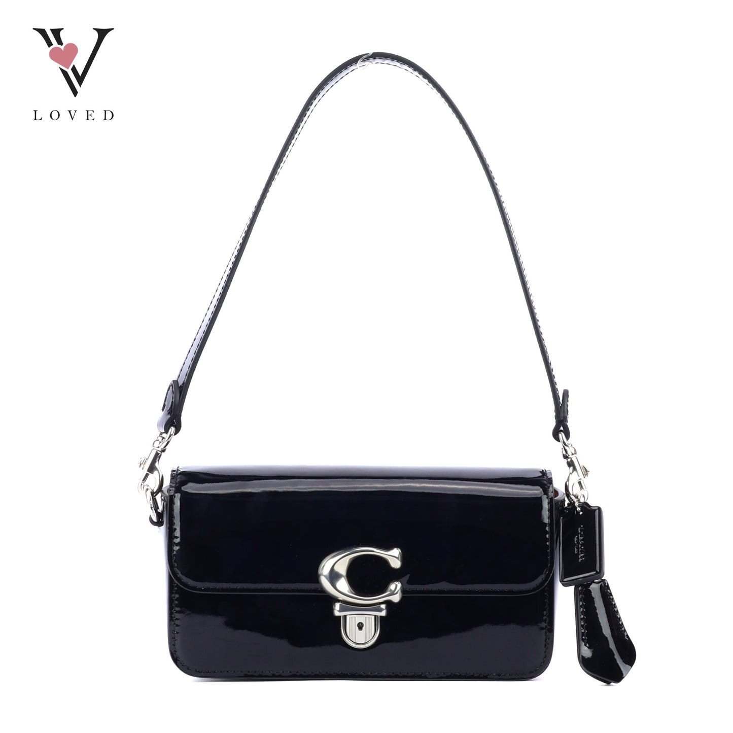 Coach Studio Baguette Shoulder Bag in Black Patent Leather