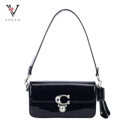 Coach Studio Baguette Shoulder Bag in Black Patent Leather