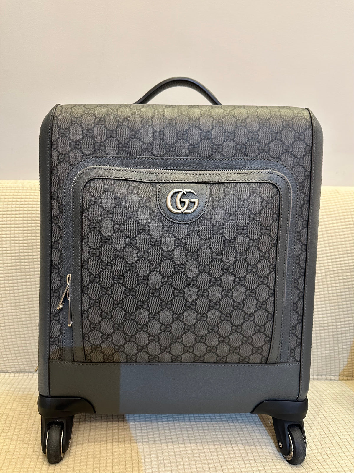 Gucci Ophidia GG Small Cabin Trolley Bag In Gray