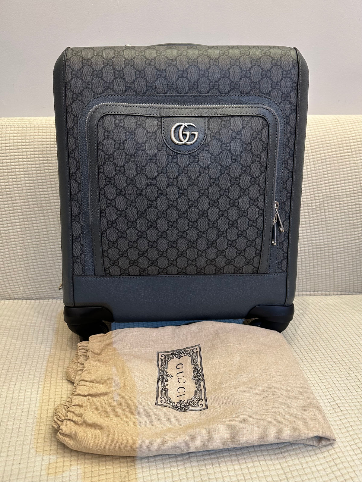 Gucci Ophidia GG Small Cabin Trolley Bag In Gray