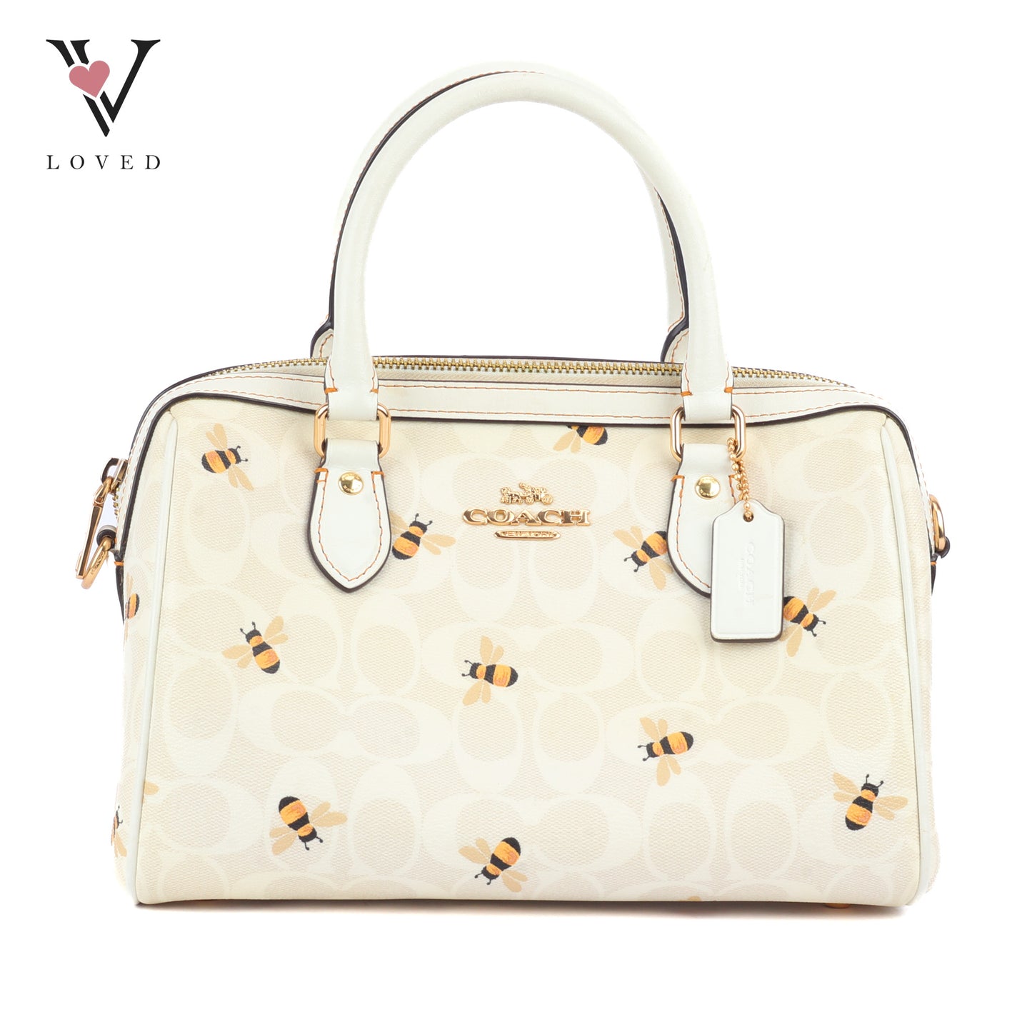 Coach Rowan Satchel in Signature Canvas with Bee Print