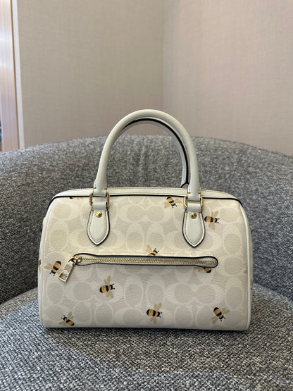 Coach Rowan Satchel in Signature Canvas with Bee Print