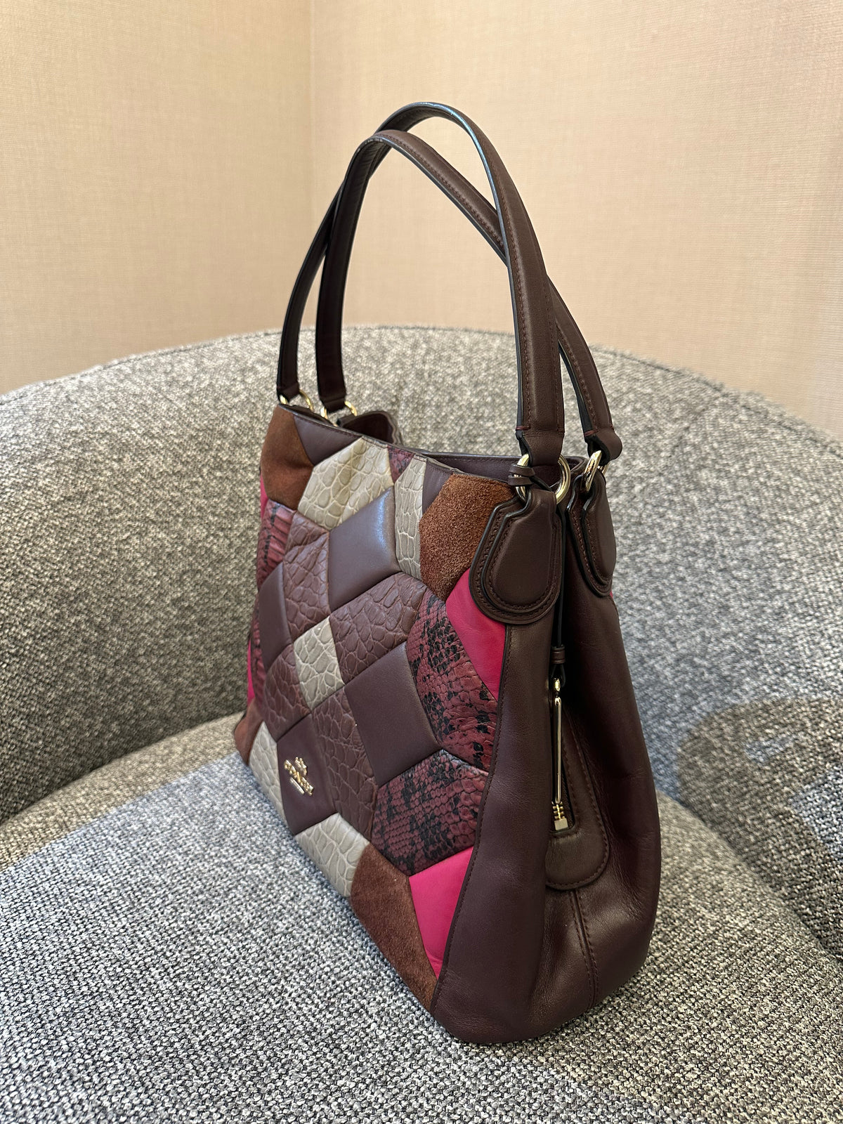 Coach Edie 31 Canyon Shoulder Bag Quilt Exotic Leather