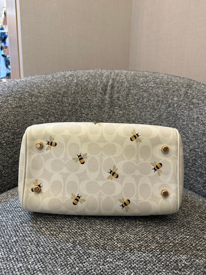 Coach Rowan Satchel in Signature Canvas with Bee Print
