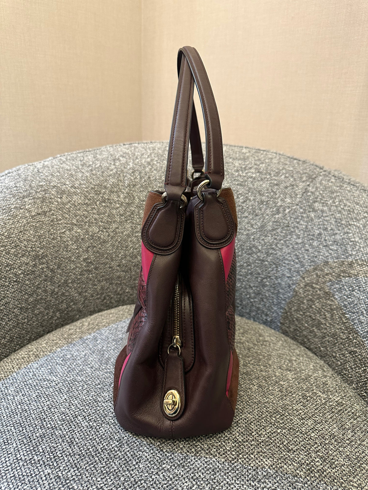 Coach Edie 31 Canyon Shoulder Bag Quilt Exotic Leather