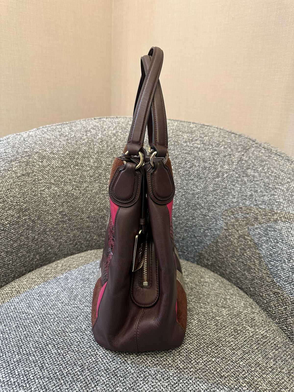 Coach Edie 31 Canyon Shoulder Bag Quilt Exotic Leather