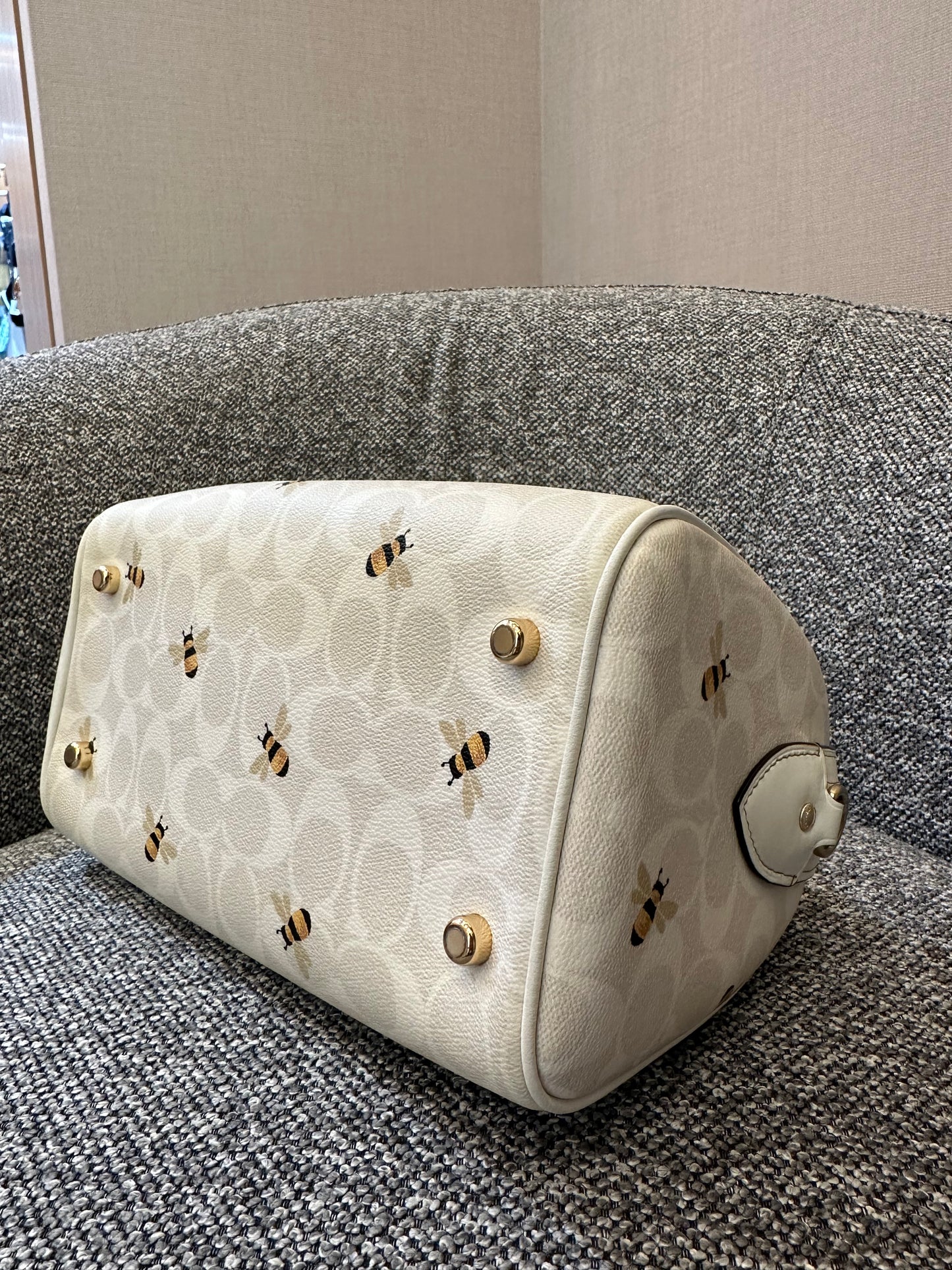 Coach Rowan Satchel in Signature Canvas with Bee Print