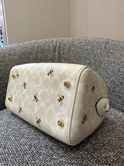 Coach Rowan Satchel in Signature Canvas with Bee Print