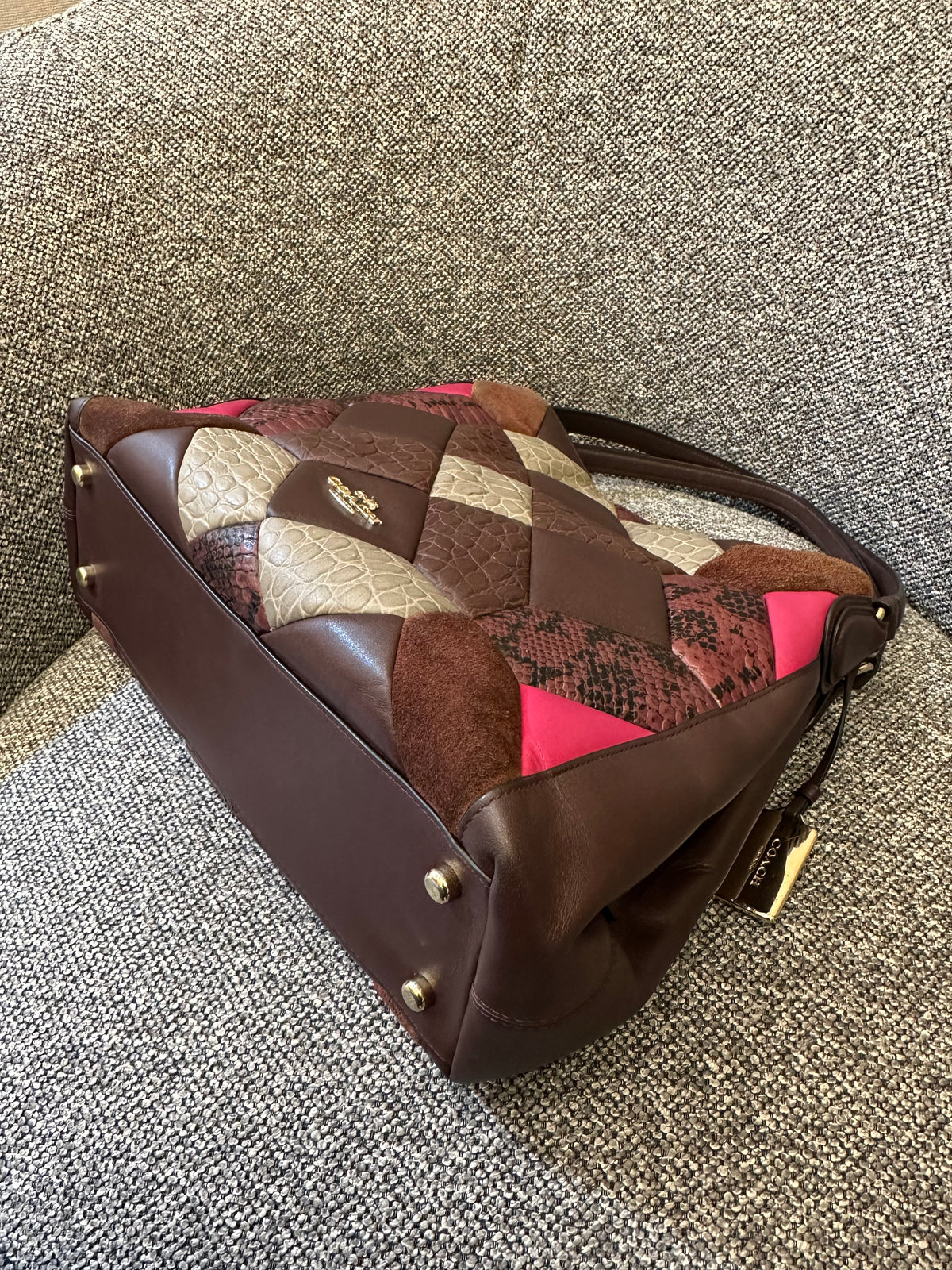 Coach Edie 31 Canyon Shoulder Bag Quilt Exotic Leather