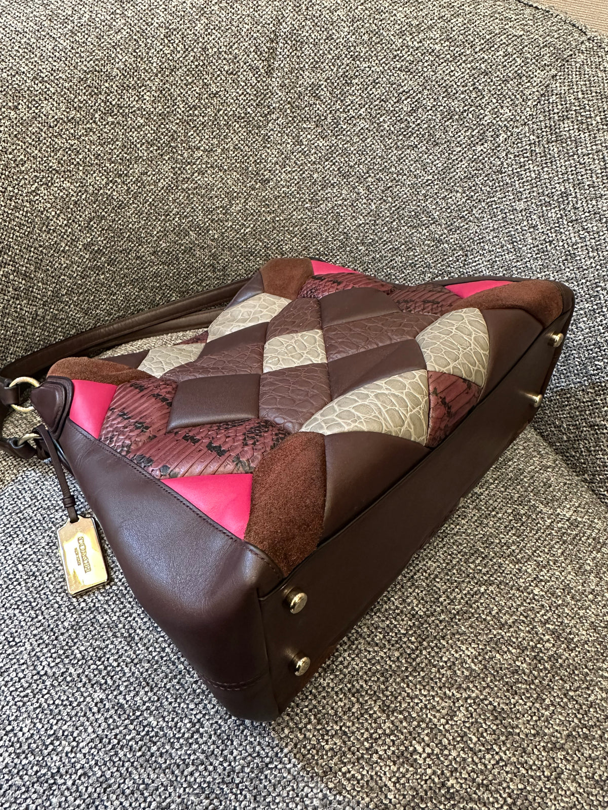 Coach Edie 31 Canyon Shoulder Bag Quilt Exotic Leather