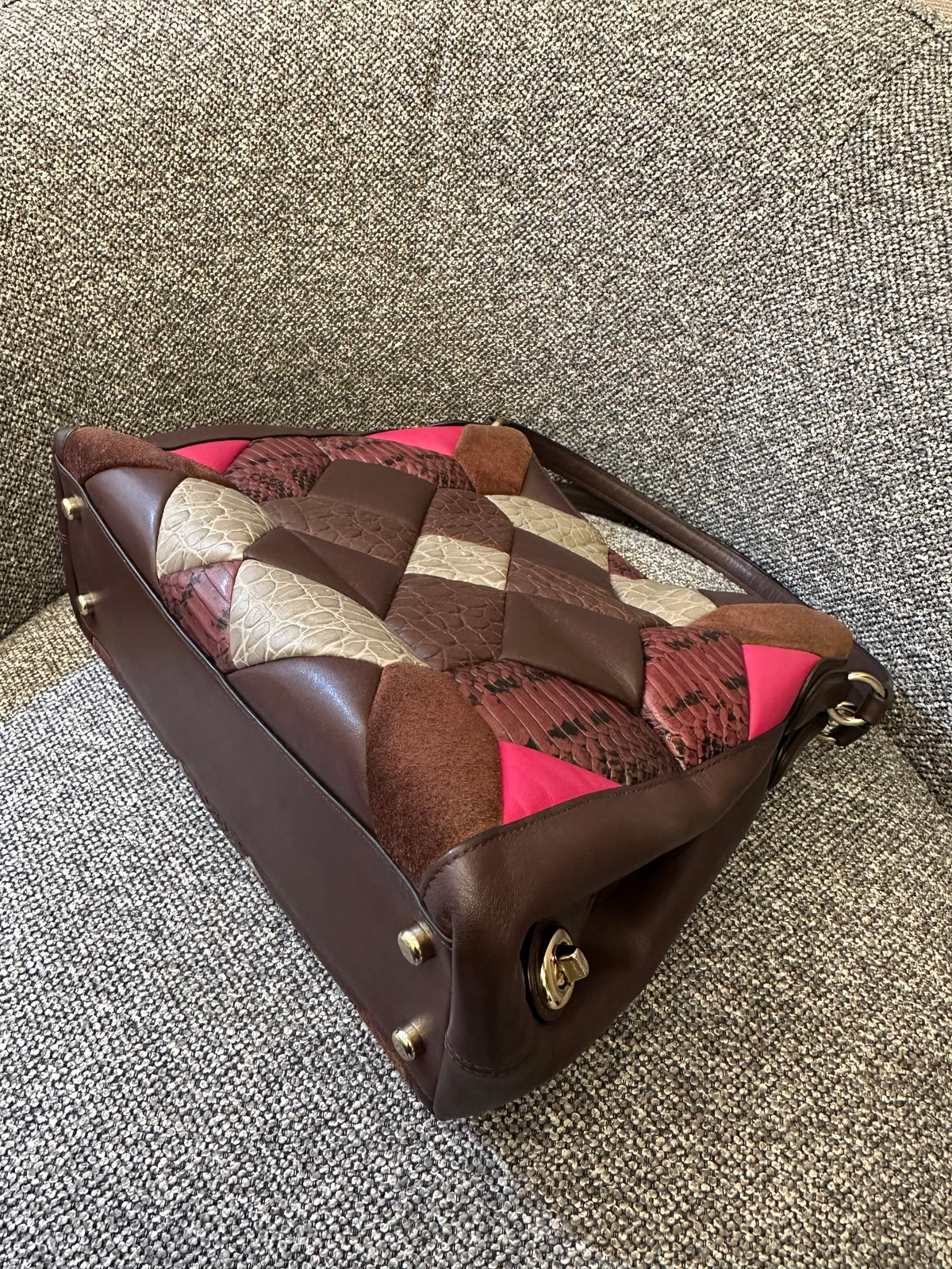 Coach Edie 31 Canyon Shoulder Bag Quilt Exotic Leather