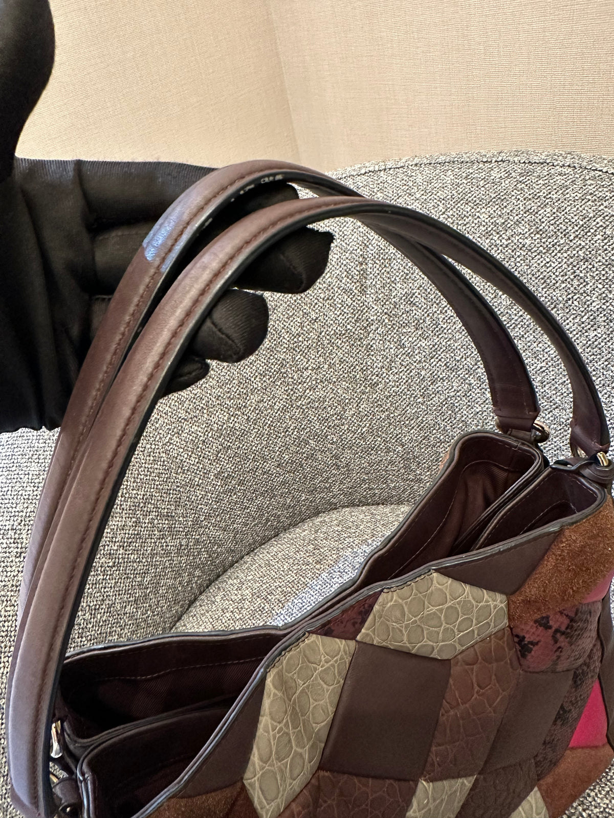 Coach Edie 31 Canyon Shoulder Bag Quilt Exotic Leather