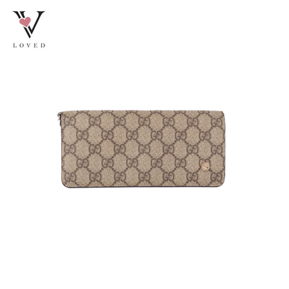 GG Marmont Bi-Color Zip Around Long Wallet
