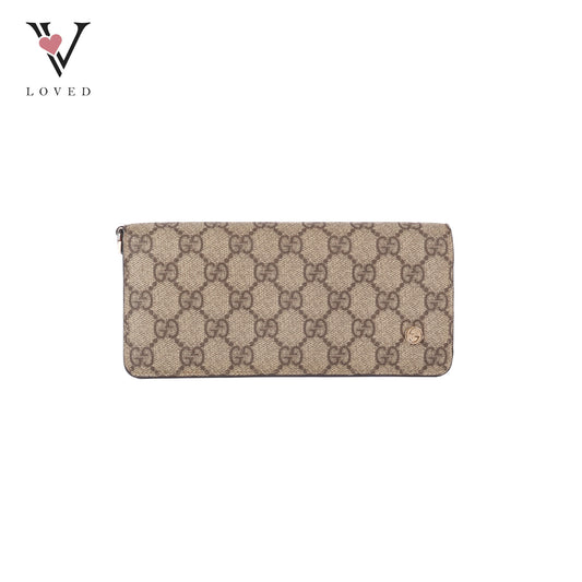 GG Marmont Bi-Color Zip Around Long Wallet
