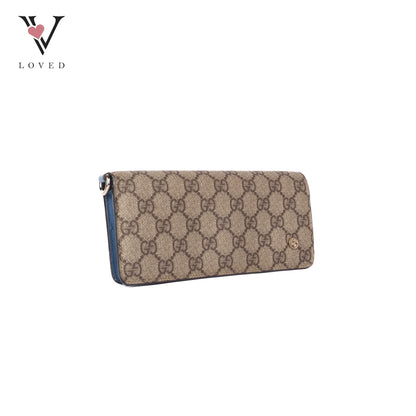 GG Marmont Bi-Color Zip Around Long Wallet