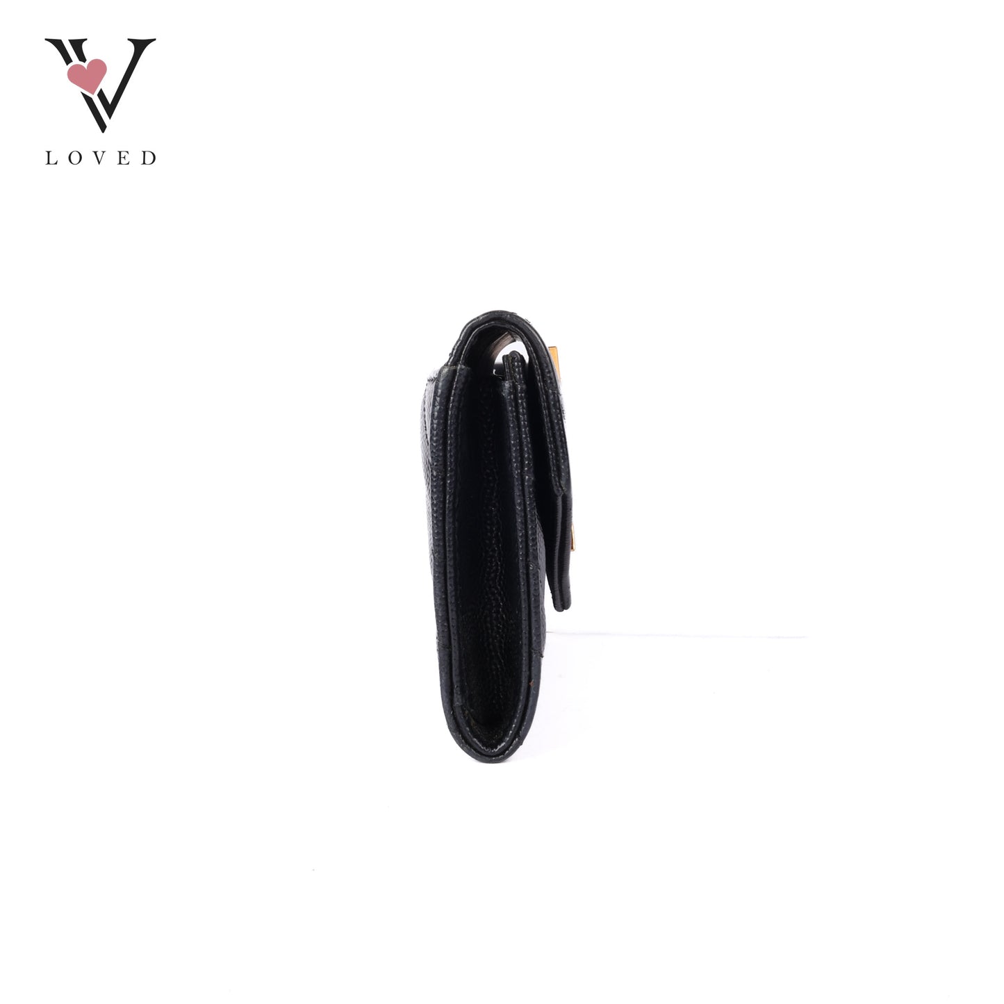 Black Grain De Poudre Cassandre Matelasse Small Envelope Wallet