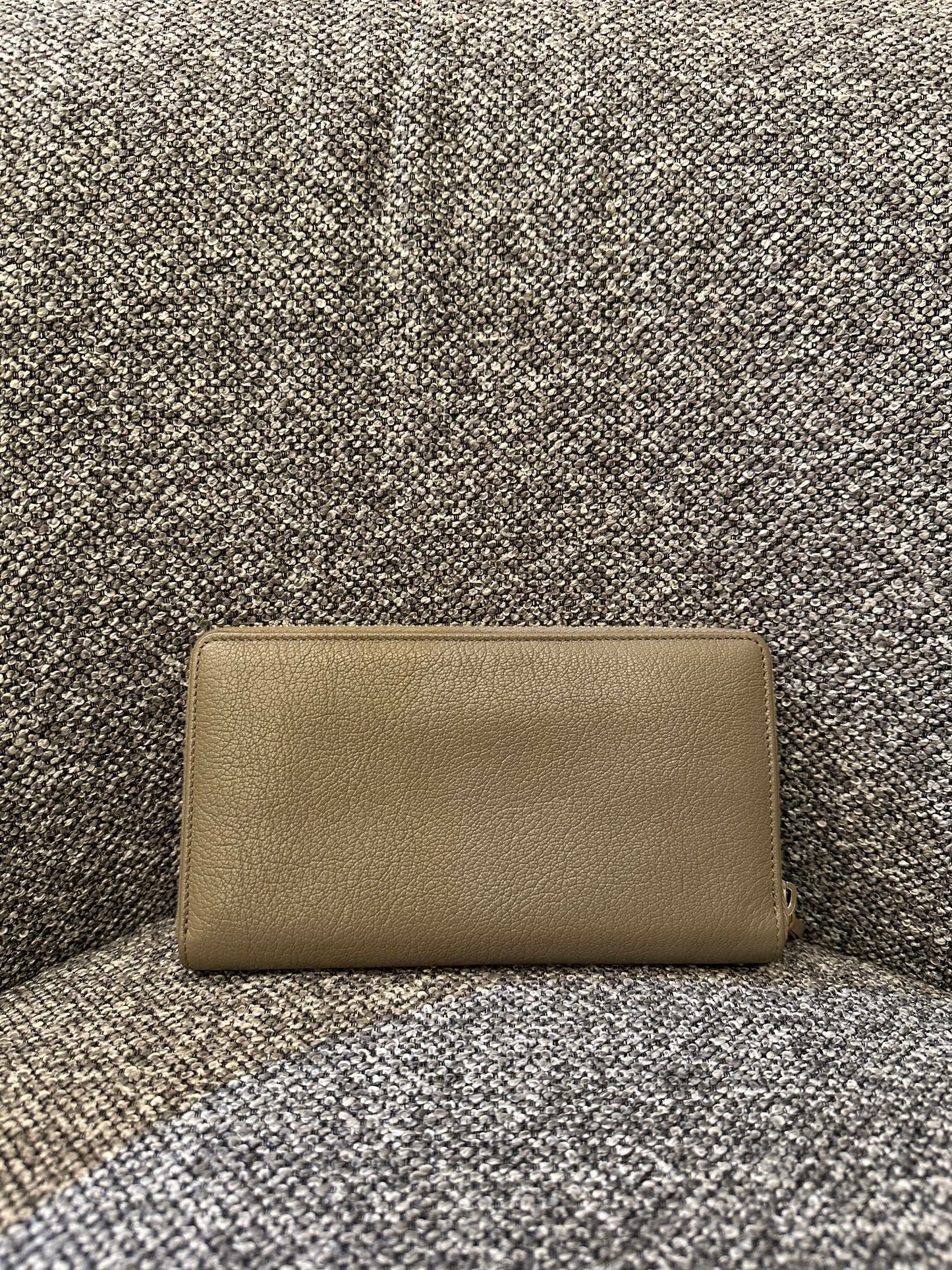 Balenciaga Metallic Edge Continental Wallet in Grey Leather