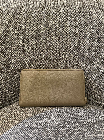 Balenciaga Metallic Edge Continental Wallet in Grey Leather