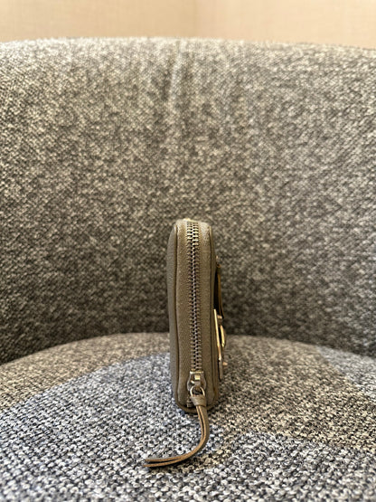 Balenciaga Metallic Edge Continental Wallet in Grey Leather
