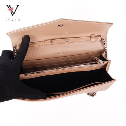 Cassandre Envelope Chain Wallet In Grain De Poudre Leather