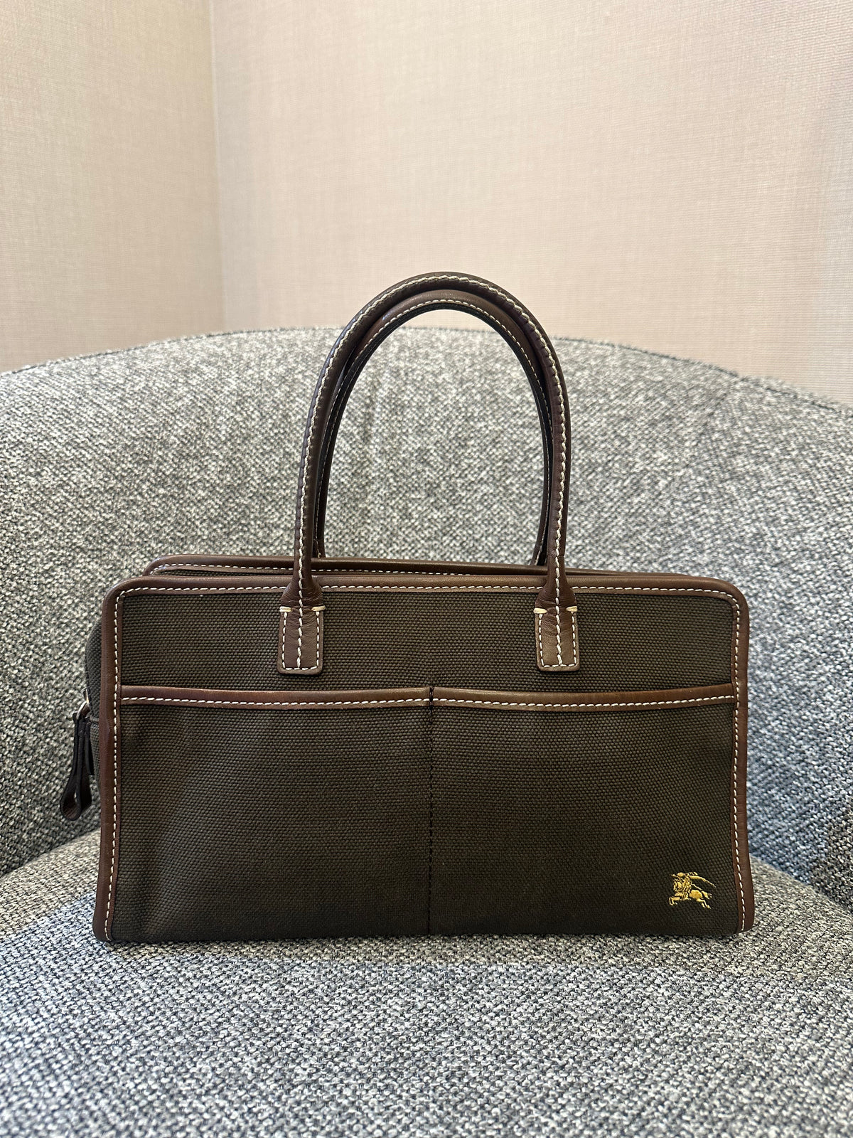 Burberry Blue Label Handbag in Brown Canvas