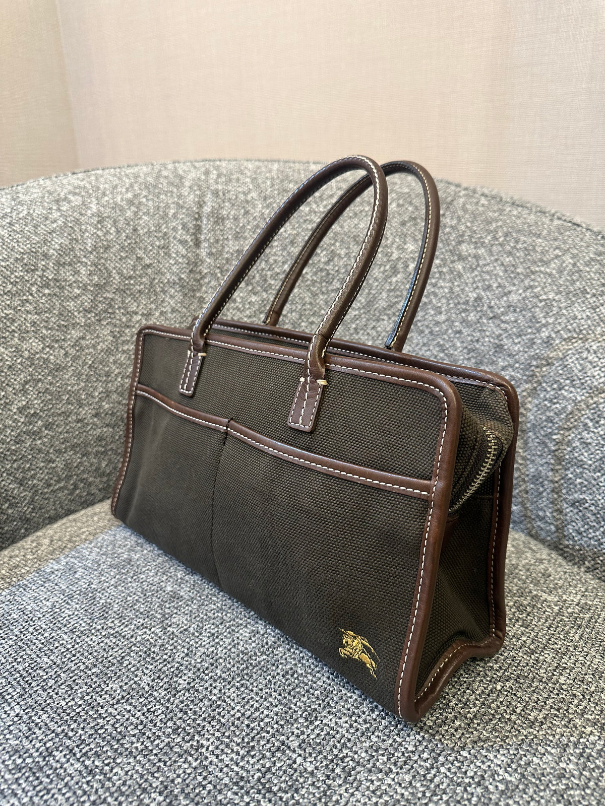 Burberry Blue Label Handbag in Brown Canvas
