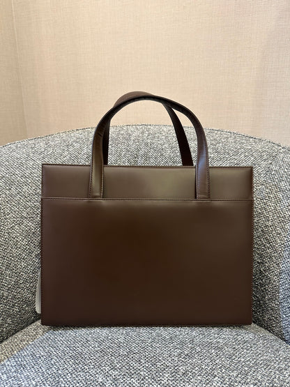 Burberry Nova Check Trimmed Leather Handbag