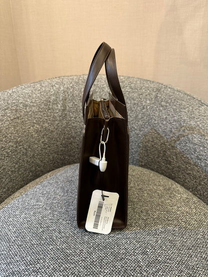 Burberry Nova Check Trimmed Leather Handbag