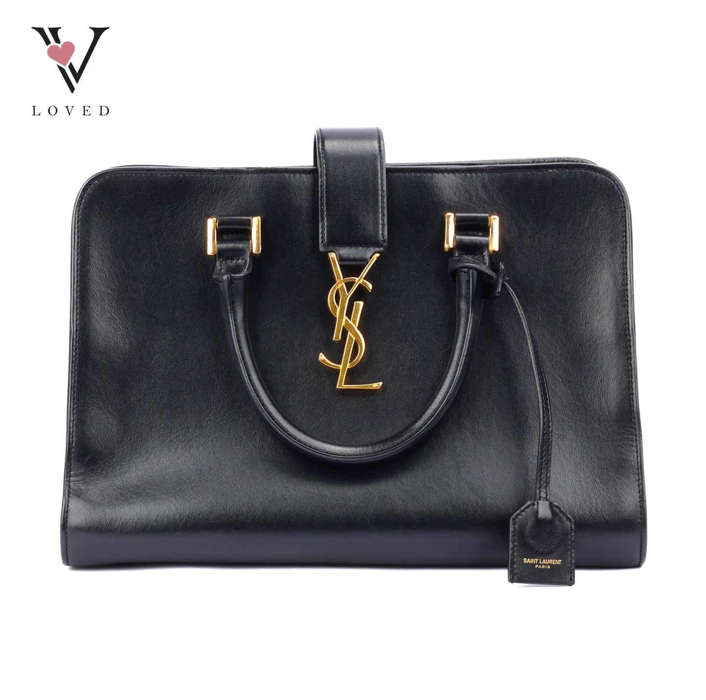 Yves Saint Laurent Baby Cabas Monogram in Black Calfskin Leather