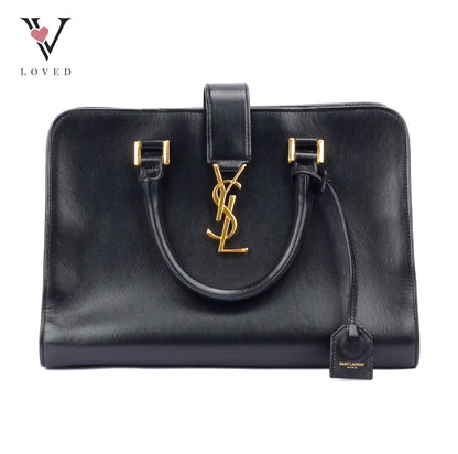Yves Saint Laurent Baby Cabas Monogram in Black Calfskin Leather