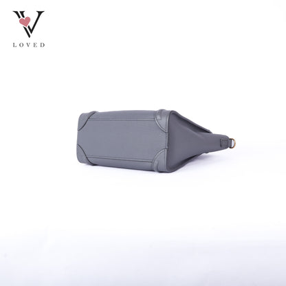 Drummed Calfskin Luggage Nano Kohl