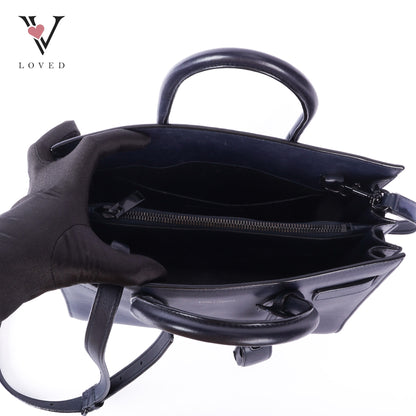 Sac De Jour Baby Black Leather Tote Bag