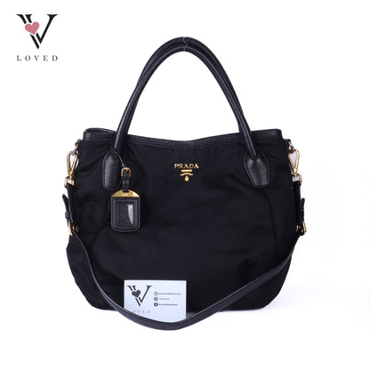 Black Nylon Sacca 2 Manici