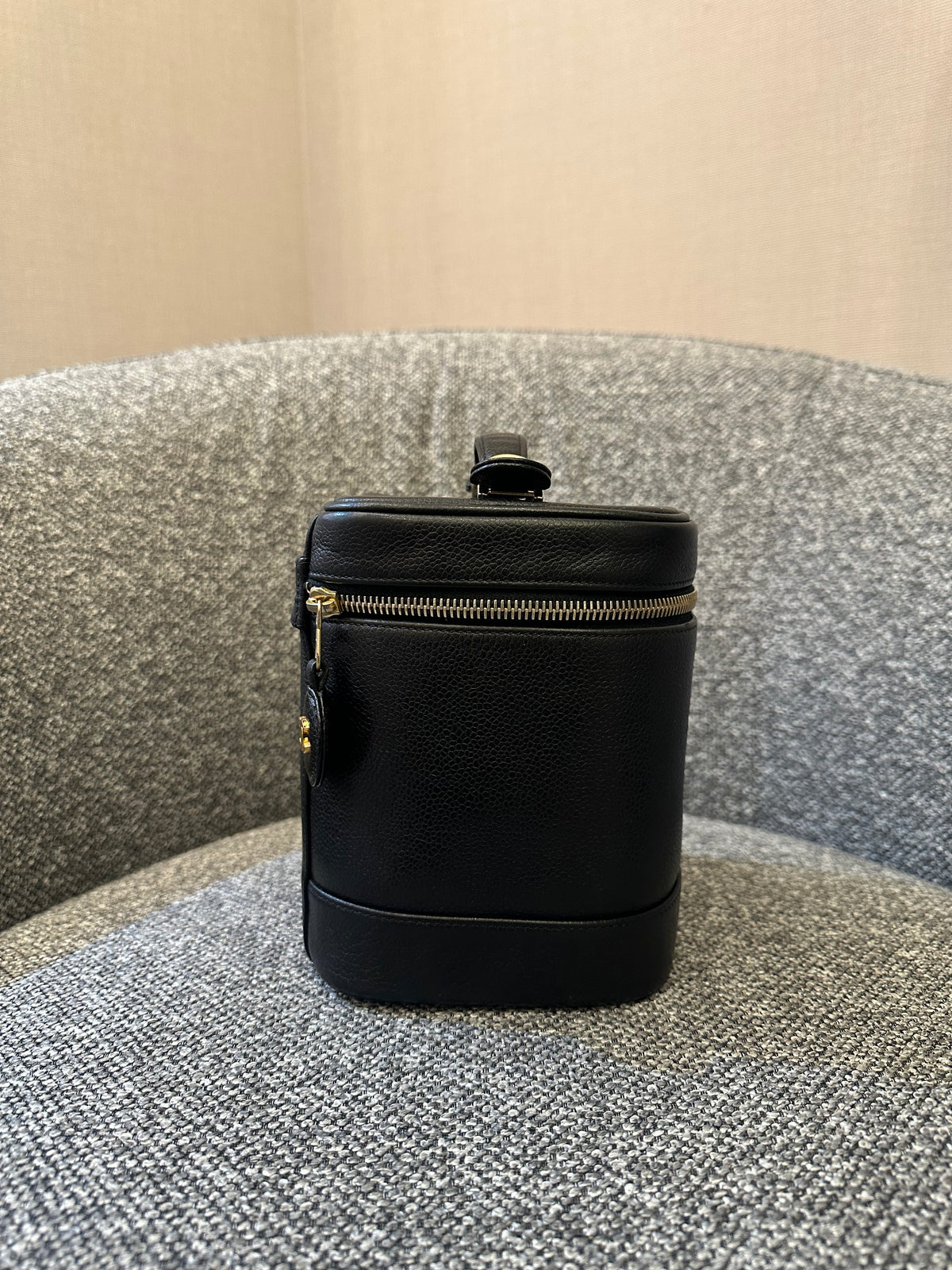 Chanel CC Vanity Case In Black Caviar Leather