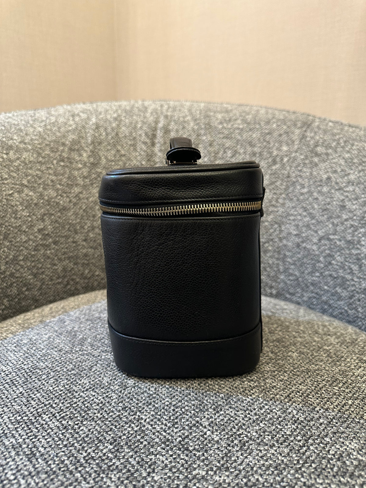 Chanel CC Vanity Case In Black Caviar Leather