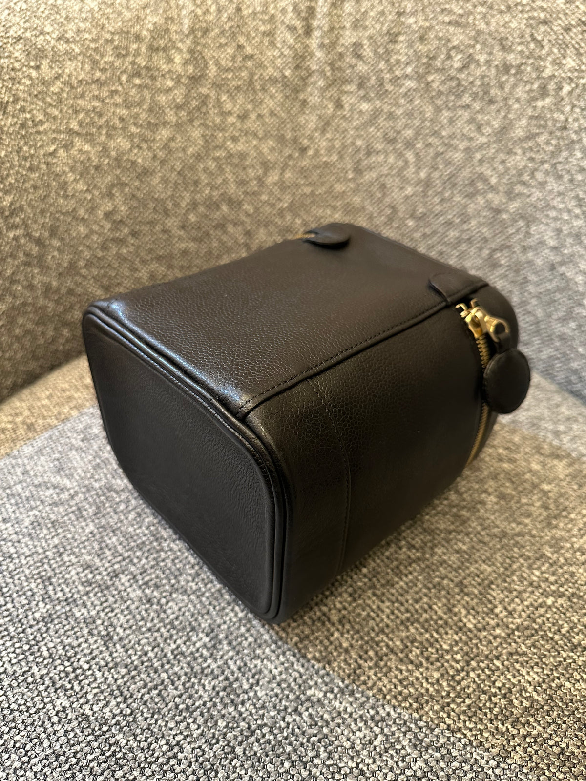 Chanel CC Vanity Case In Black Caviar Leather